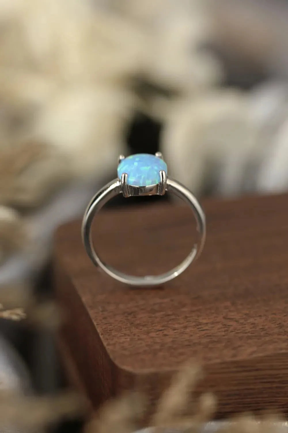 925 Sterling Silver Opal Solitaire Ring Opal - Tophatter Daily Deals